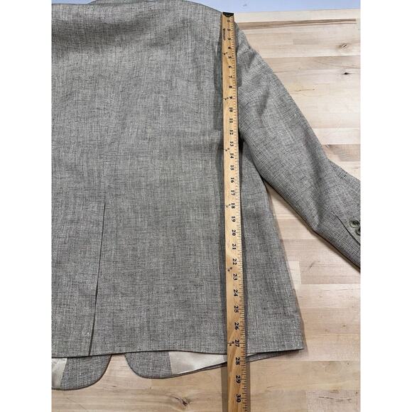 VTG Stafford 44R 100% Silk Tweed Beige Cream Weave Blazer Jacket Coat - Picture 6 of 9